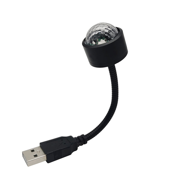 LED سيارة صغيرة USB جو ديسكو ضوء DJ RGB الملونة الموسيقى الصوت مصباح كول USB سيارة أضواء الديكور حزب ماجيك السيارات