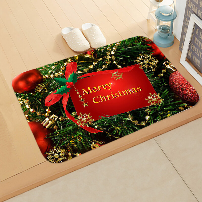 عيد الميلاد الكلمة حصيرة سانتا ثلج الأيائل نمط عدم الانزلاق السجاد ممسحة للخارجية داخلي الحمام الشتاء عيد الميلاد ديكور المنزل