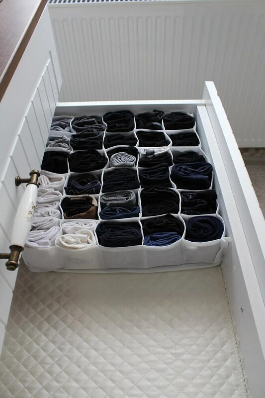 30 مقصورات درج المنظم 4 قطع نسيج الجوارب داخلية القميص القميص منشفة مطبخ قابل للغسل المطاط الطبيعي وارد