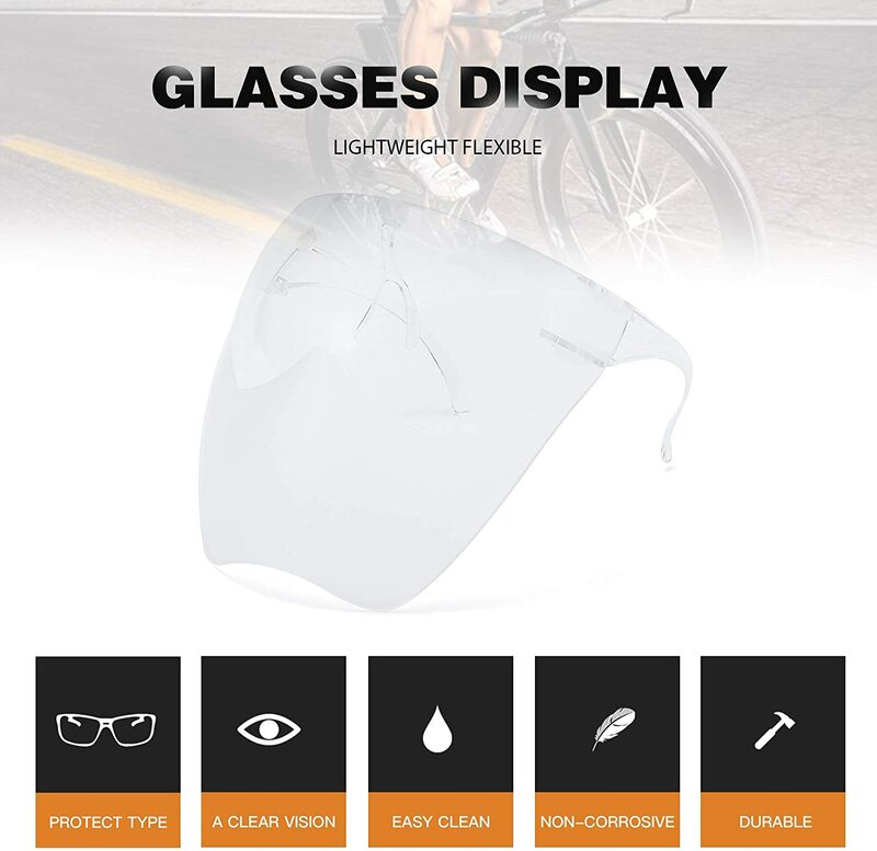 نظارات شمسية واقية بلاستيكية ، شفافة ، حماية كاملة للوجه ، عصرية