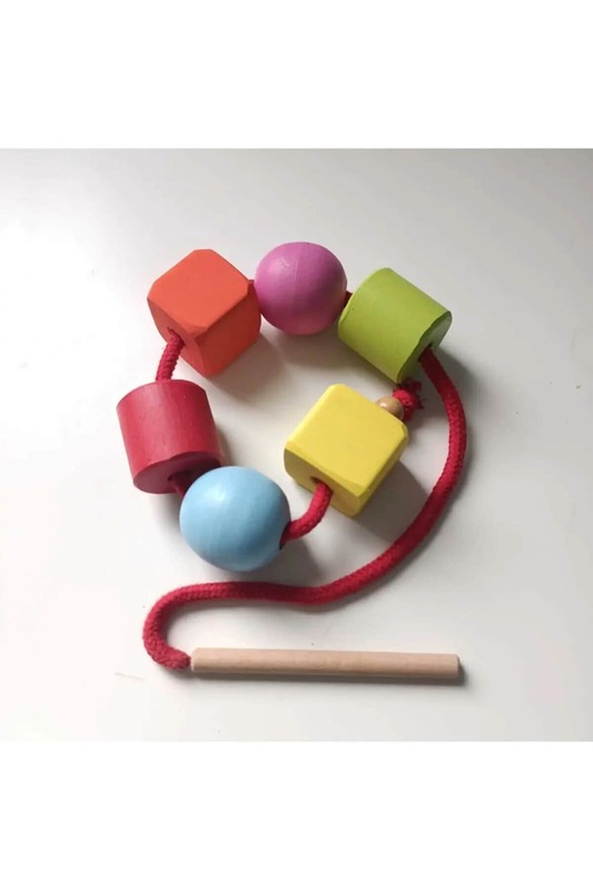 مونتيسوري سوار خشبي التوتير حبل لعبة ملونة الإبداعية مرحلة ما قبل المدرسة الأطفال تعليم لعبة صديقة للبيئة للأطفال #1