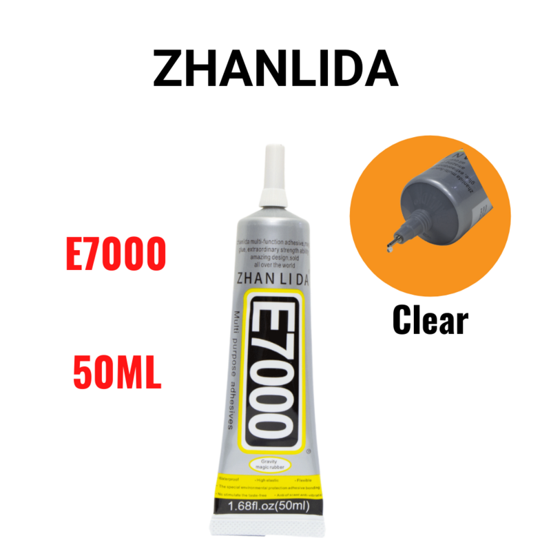 Zhanlida E7000 50 مللي اتصال واضح لتقوم بها بنفسك القماش الألياف لاصقة متعددة الأغراض الماس غراء الزجاج مع طرف قضيب الدقة