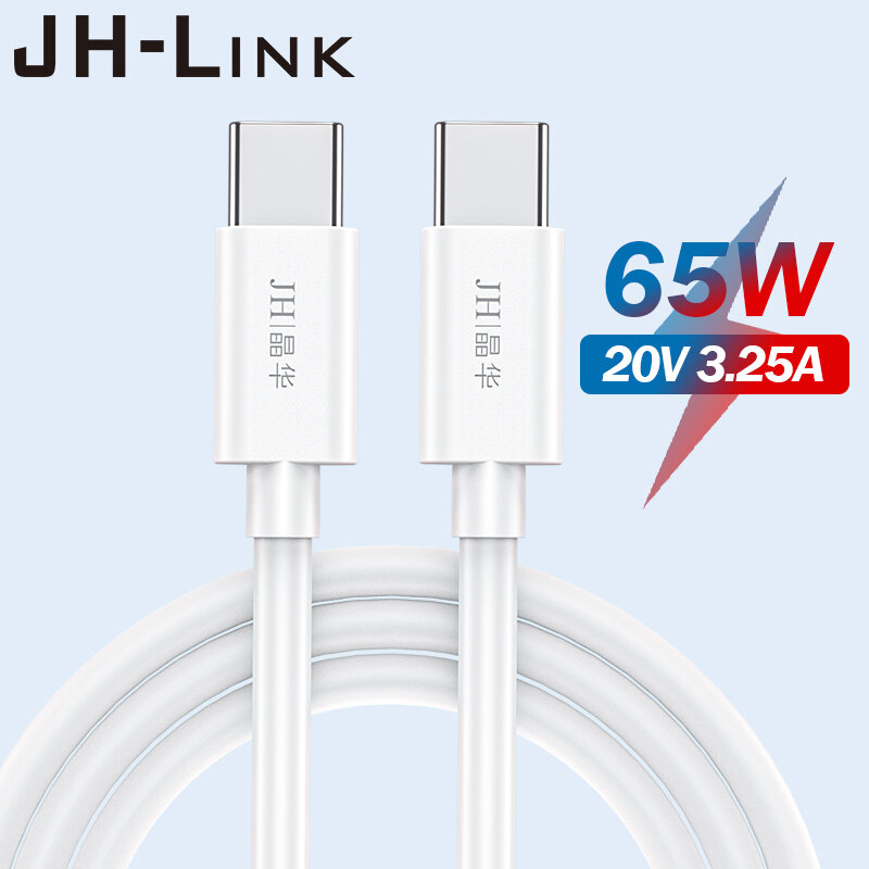 JH-LINK نوع C إلى C كابل شحن سريع خط بيانات الهاتف المحمول هواوي P40 شاومي مي 10 Redmi سامسونج جوجل