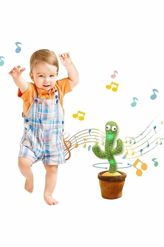 DANCING CACTUS SOUND & LIGHTING IMITATION REPEAT TOY KIDS DOLL TOY