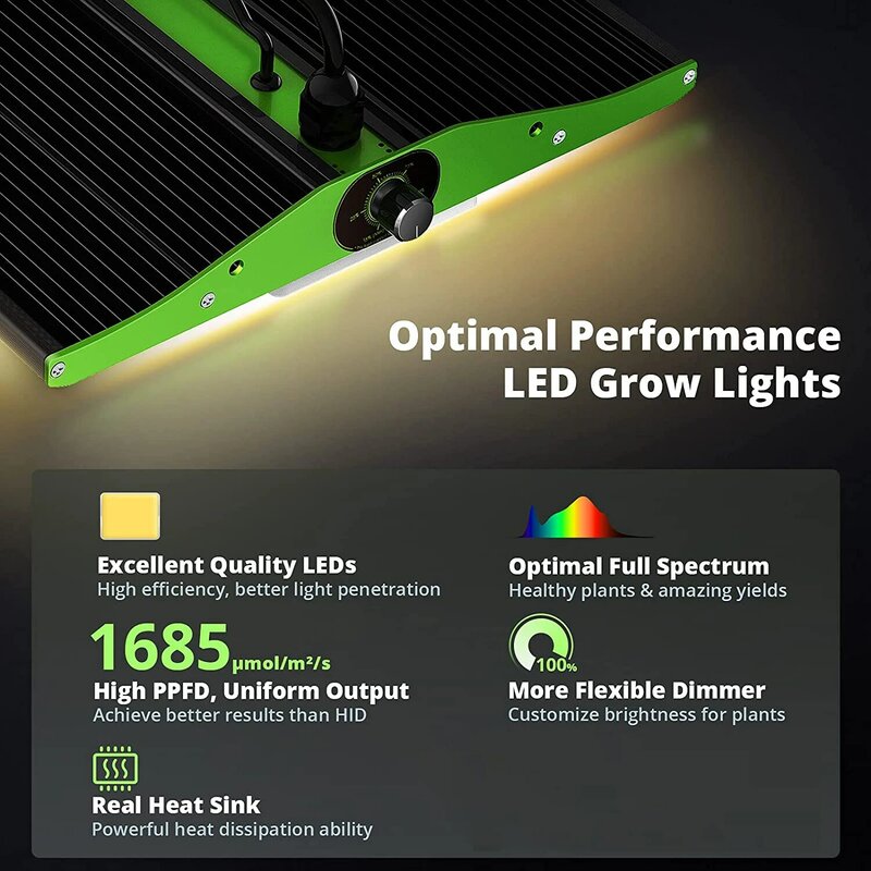 LED تنمو ضوء ، ZFR P2000 LED تنمو ضوء 4x2ft تغطية الطيف الكامل LED تنمو أضواء مع سامسونج LM301B (يشمل الأشعة تحت الحمراء) ، D