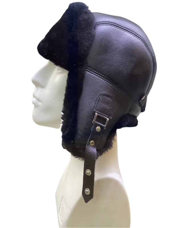 قبعة الثلج حقيقية قبعة من الجلد الأصلي مع اللوحات الأذن قبعة تدفئة